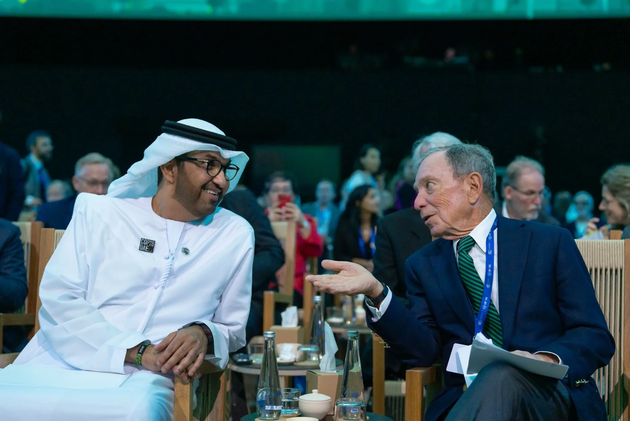 Delegates in conversation during climate summit