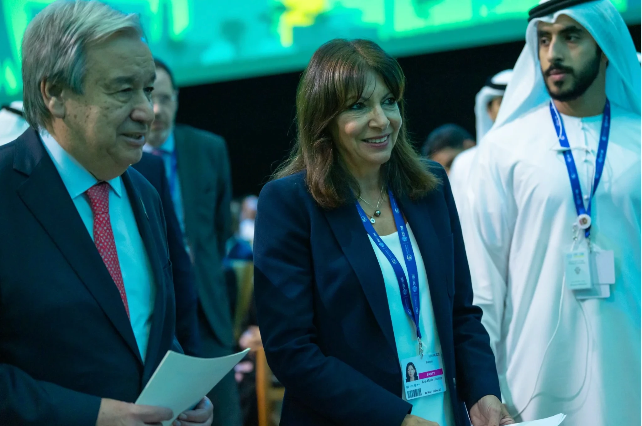 Delegates moving through climate conference venue