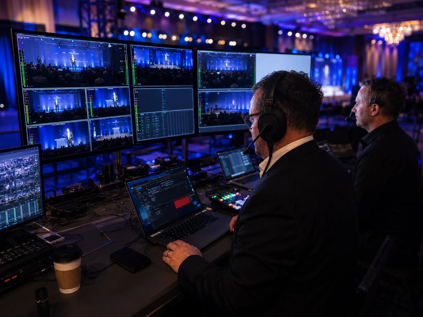 Production gallery for a large-scale enterprise financial conference in Madrid, Spain