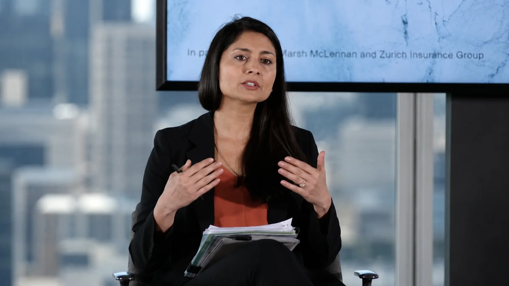 World Economic Forum moderator close-up