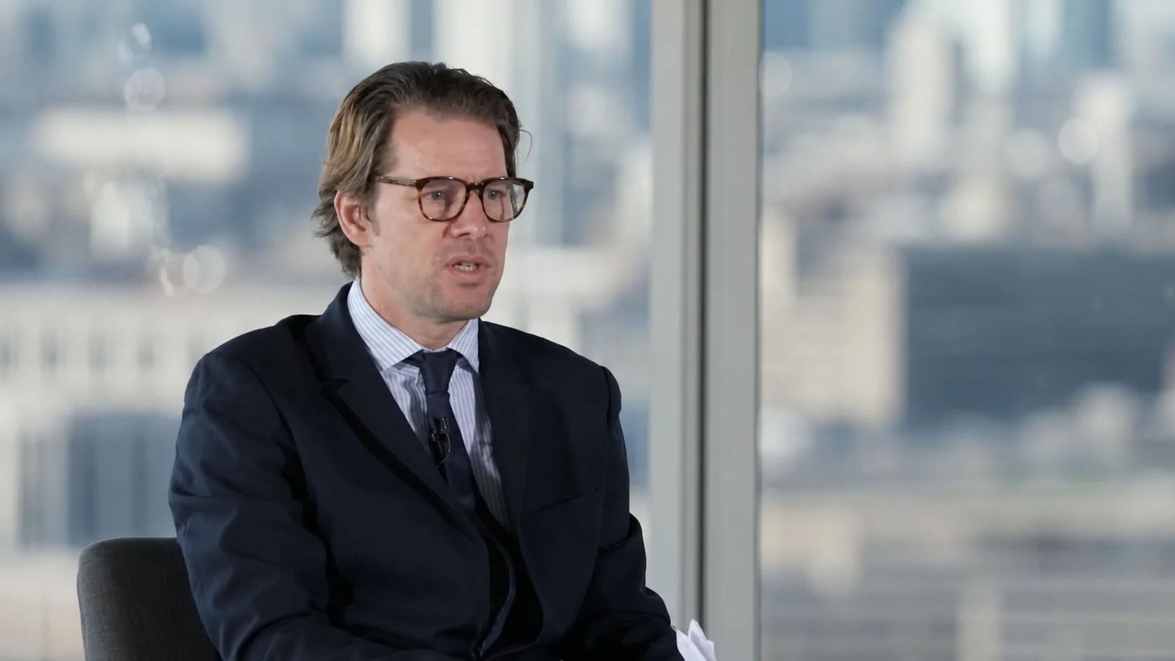 World Economic Forum panel participant close-up